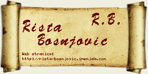 Rista Bošnjović vizit kartica